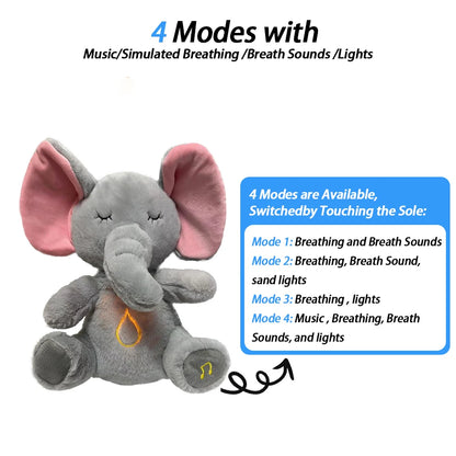 Breathing Baby Plush Toy - Soothing Music, Sound and Light