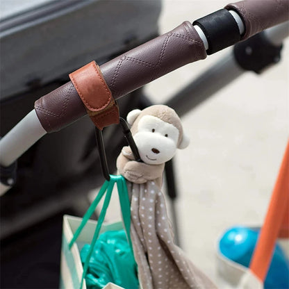 1-2pcs Leather Baby Bag Stroller Hook