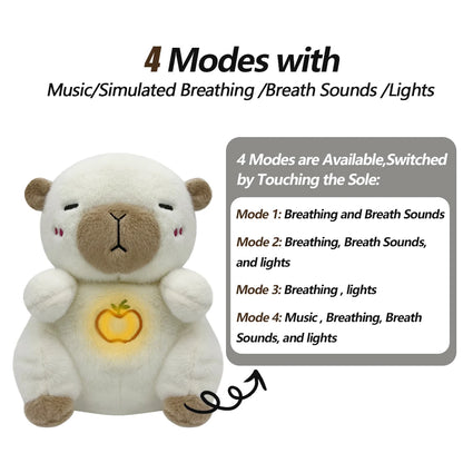 Breathing Baby Plush Toy - Soothing Music, Sound and Light