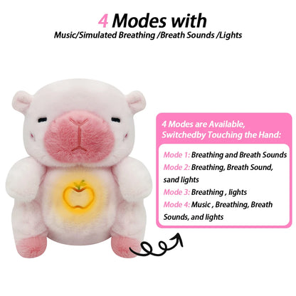 Breathing Baby Plush Toy - Soothing Music, Sound and Light