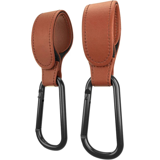 1-2pcs Leather Baby Bag Stroller Hook