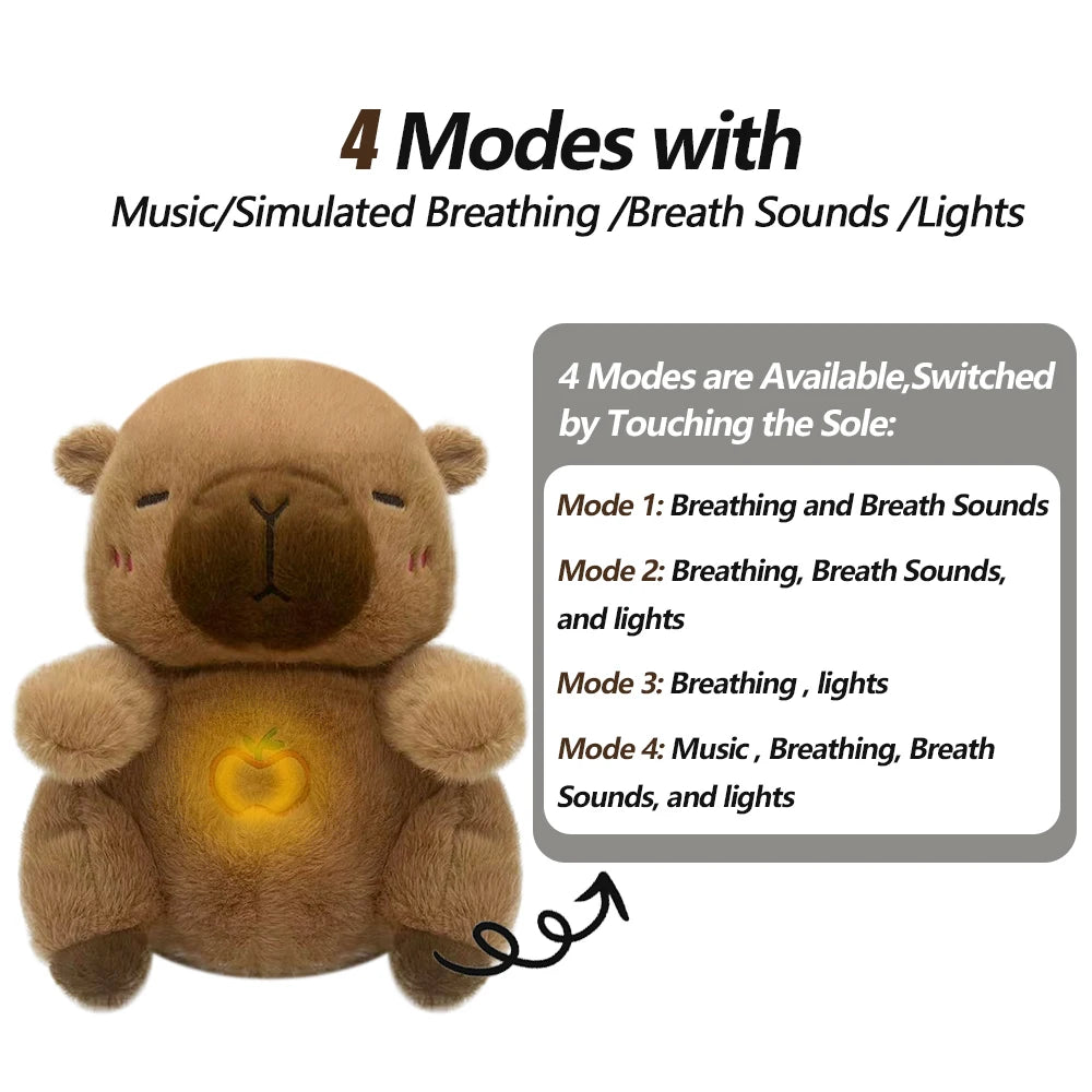 Breathing Baby Plush Toy - Soothing Music, Sound and Light