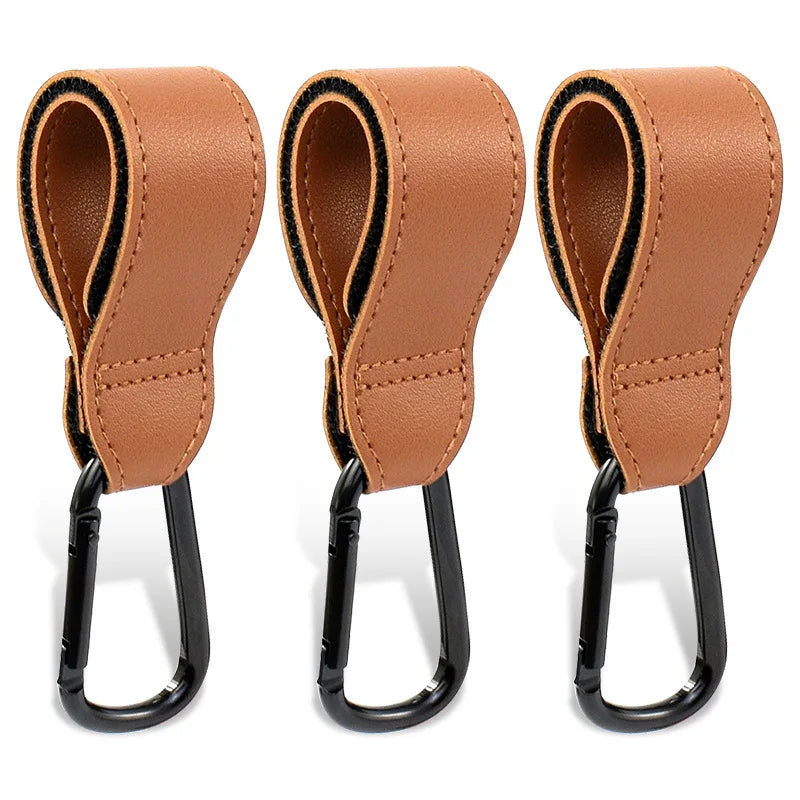 1-2pcs Leather Baby Bag Stroller Hook